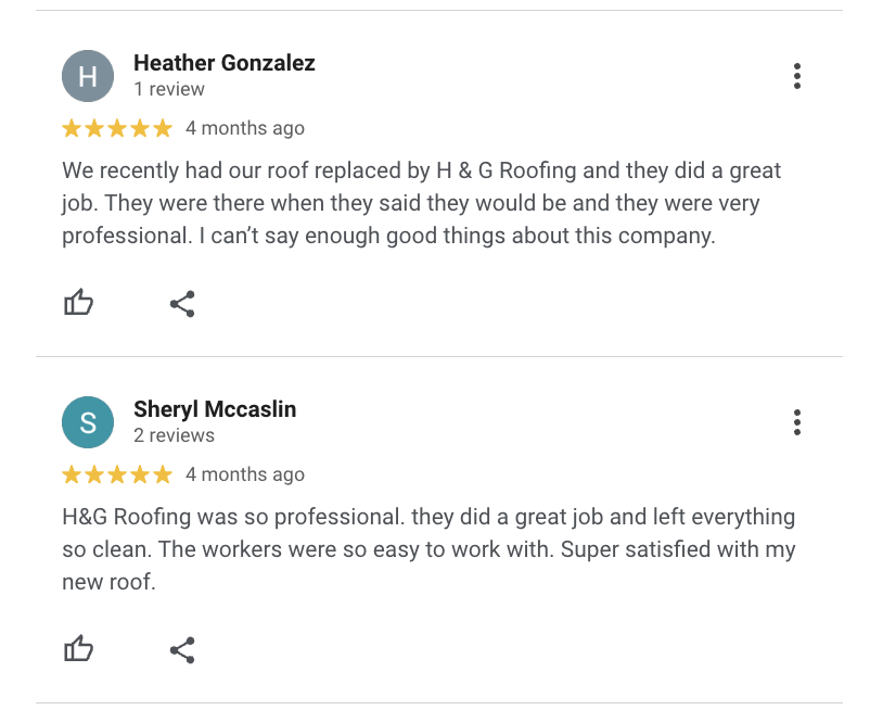 Slide of H & G Roofing