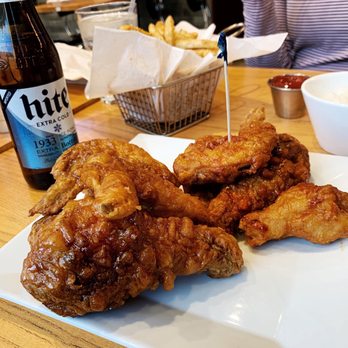 Bonchon Uptown - Small half spicy half soy garlic combo - Korean Near Me - Minneapolis, Minnesota