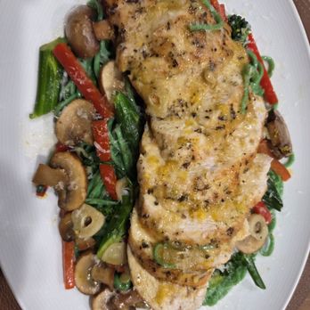 Adela’s Country Eatery - Chicken Breast with Broccolini, Red Bell Peppers, and Mushrooms with Moringa Pasta from Adela's - Hawaiian Near Me - Kaneohe, Hawaii Adela’s Country Eatery - Chicken Breast with Broccolini, Red Bell Peppers, and Mushrooms with Moringa Pasta from Adela's - Hawaiian Near Me - Kaneohe, Hawaii