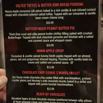 Brick & Bourbon - Dessert Menu - American Near Me - Apple Valley, Minnesota