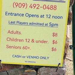 Hot Shot Miniature Golf - Prices, not bad for 18 holes!