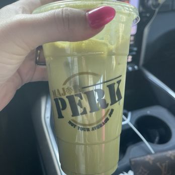 Major Perk - Iced Matcha Latte - Coffee & Tea Near Me - Weatherford, Texas Major Perk - Iced Matcha Latte - Coffee & Tea Near Me - Weatherford, Texas