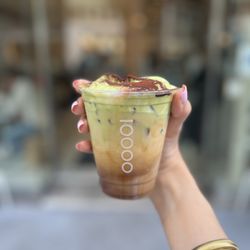 Ten Thousand Coffee - Iced Matcha Einspanner (~$7)