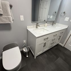 Hayes Plumbing & Heating - New smart bidet/toilet, vanity, and fixtures installed