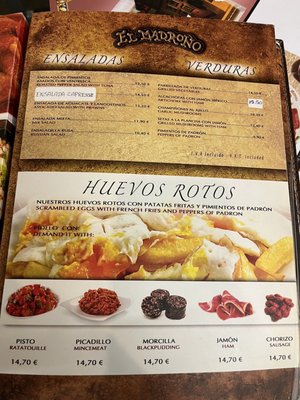 Menu photo 5 El Madroño Madrid, M