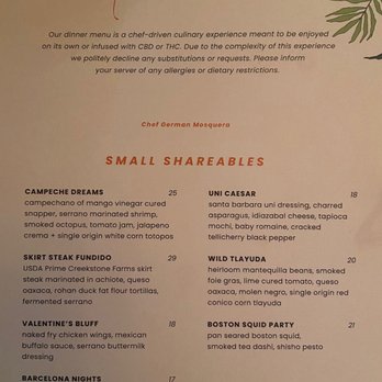 Wild - Dinner Menu - Coffee & Tea Near Me - Houston, Texas