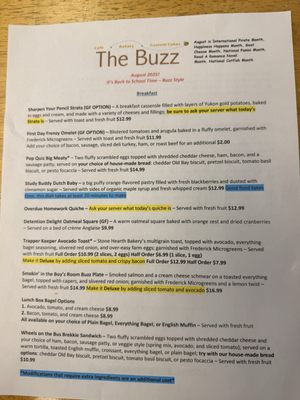 Menu photo 1 The Buzz Monrovia, MD Menu photo 1 The Buzz Monrovia, MD