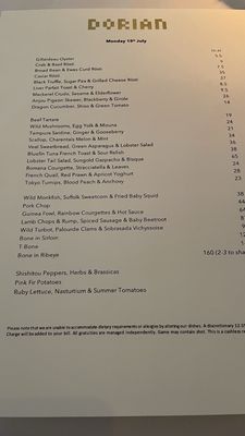 Menu photo 2 Dorian London, XGL