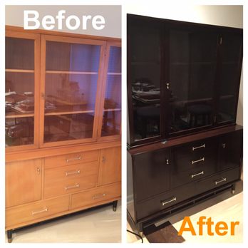 Chicago Wood Refinishing - Please ignore the mess, but the cabinet is unrecognizable. - Refinishing Services Near Me - Chicago, Illinois