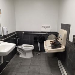 Marshalls - Public restrooms in the back corner, one men's, one ladies, clean.