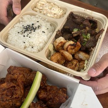 Alohahola - BBQ Short Rib with shrimp and spicy soy wings - Hawaiian Near Me - Virginia Beach, Virginia
