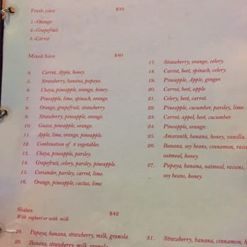 Natura - Menu - Vegetarian Near Me - Cancún, ROO