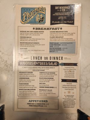 Menu photo 2 The Pharmacy Burger Parlor Nashville, TN Menu photo 2 The Pharmacy Burger Parlor Nashville, TN
