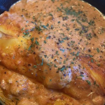 Murph's Bar - Seafood Manicotti, stuffed with lobster, scallops and shrimp, in a tomato cream sauce, topped with crabmeat - Sports Bars Near Me - Philadelphia, Pennsylvania Murph's Bar - Seafood Manicotti, stuffed with lobster, scallops and shrimp, in a tomato cream sauce, topped with crabmeat - Sports Bars Near Me - Philadelphia, Pennsylvania