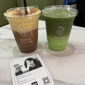 Binge Coffee House - Egg coffee & Pandan matcha latte - Bubble Tea Near Me - San Francisco, California