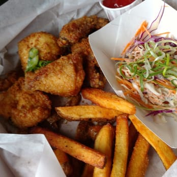 Seoul Fried Chicken - O.G with fries and potato sesame slaw - Korean Near Me - Edmonton, Alberta