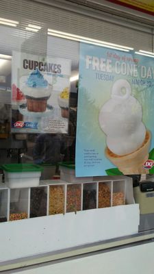 Photo of Dairy Queen Store - Saint Bernard, OH, US. Free cone day. Sprinkles $0.30.#dairyqueen