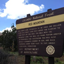 The red mountain trail sign