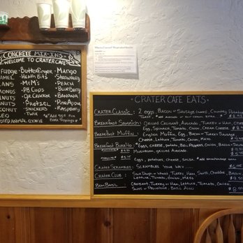 Crater Cafe - Menu *as of 8/17/2019 - subject to change - Cafes Near Me - Central Point, Oregon