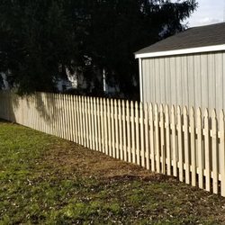 Full Throttle Fence & Deck - New Fence - 140 Feet * 4 feet tall * Gothic top pickets * 3.5 inch picket spacing.