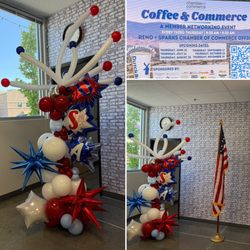 Balloons On La Terraza - Patriotic balloon column for Memorial Day