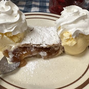 Mutti's German Restaurant - Apfelstrudel w/ vanilla ice cream - German Near Me - Lawton, Oklahoma Mutti's German Restaurant - Apfelstrudel w/ vanilla ice cream - German Near Me - Lawton, Oklahoma