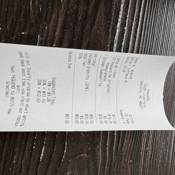 Pequeno Cantina - Bill - Mexican Near Me - Detroit, Michigan