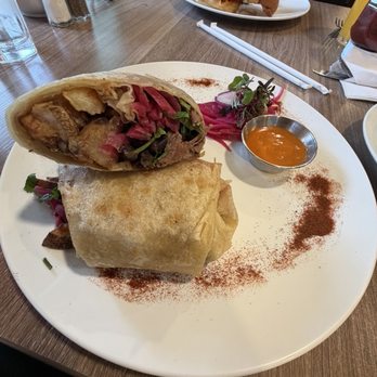Rise & Dine Cuisine - House Birria Burrito  was fantastic and filling! Consumé was very tasty as well. Can't wait to come back. - Breakfast & Brunch Near Me - Westminster, California