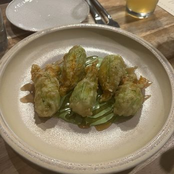 Osteria Il Muro - fried squash blossoms with ricotta - Italian Near Me - Denton, Texas Osteria Il Muro - fried squash blossoms with ricotta - Italian Near Me - Denton, Texas