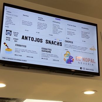 El Nopal Neveria - Menu - Ice Cream & Frozen Yogurt Near Me - Aurora, Colorado