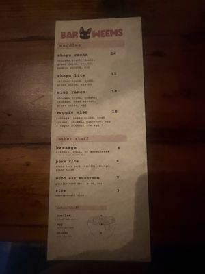 Menu photo 2 Bar Weems North Charleston, SC