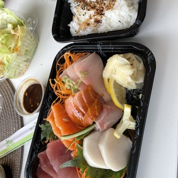 Osaka - two trays of sushi and a salad - Sushi Bars Near Me - Manchester, New Hampshire