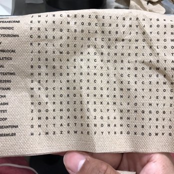 honeygrow - Word search napkins - Salad Near Me - Brooklyn, New York