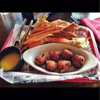 Red's Ice House - My crab legs with their hushpuppy accompaniment. So good! - Seafood Near Me - Mount Pleasant, South Carolina