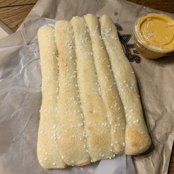 Monical's Pizza - Breadsticks. Underbaked but tasted better than they look.