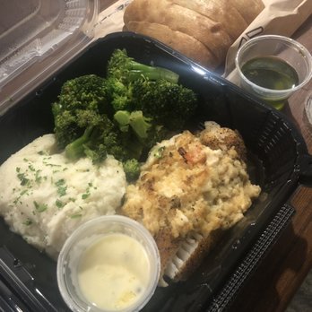 Bonefish Grill - Cod Imperial w/ mashed potatoes, steamed broccoli & ciabatta bread w/ seasoned oil. (Delivery) - Seafood Near Me - Las Vegas, Nevada