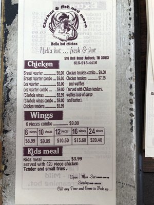 Menu photo 2 Hella Hot Chicken Nashville, TN