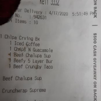 Taco Bell - Order.. no guac and chips and taco bell no answer!! - Fast Food Near Me - Daly City, California