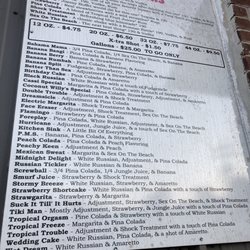 Coconut Willy’s Daiquiris - Menu