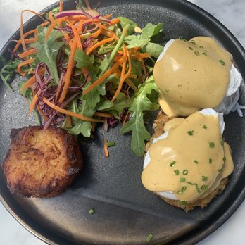 Terravita - Crab cake eggs benedict. Delicious - New American Near Me - Edgewater, New Jersey Terravita - Crab cake eggs benedict. Delicious - New American Near Me - Edgewater, New Jersey