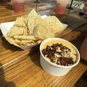 Barracuda Taco Stand - Chips and queso add chorizo - Tacos Near Me - Baton Rouge, Louisiana