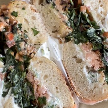 Bagel Union - The Iggy on a toasted salt bagel - Bagels Near Me - Webster Groves, Missouri