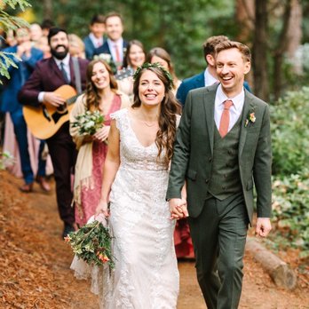 A Paper Flower Wedding - Our musical parade down from the ceremony! - Wedding Planning Near Me