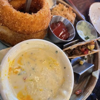 Haywire - Chefs favorite 4 app sampler half way demolished I promise it looks better when it arrives I just couldn't get the kids to wait. - New American Near Me - Austin, Texas