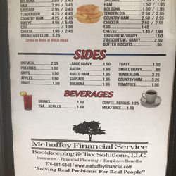 Fieldale Cafe - Breakfast menu page 2