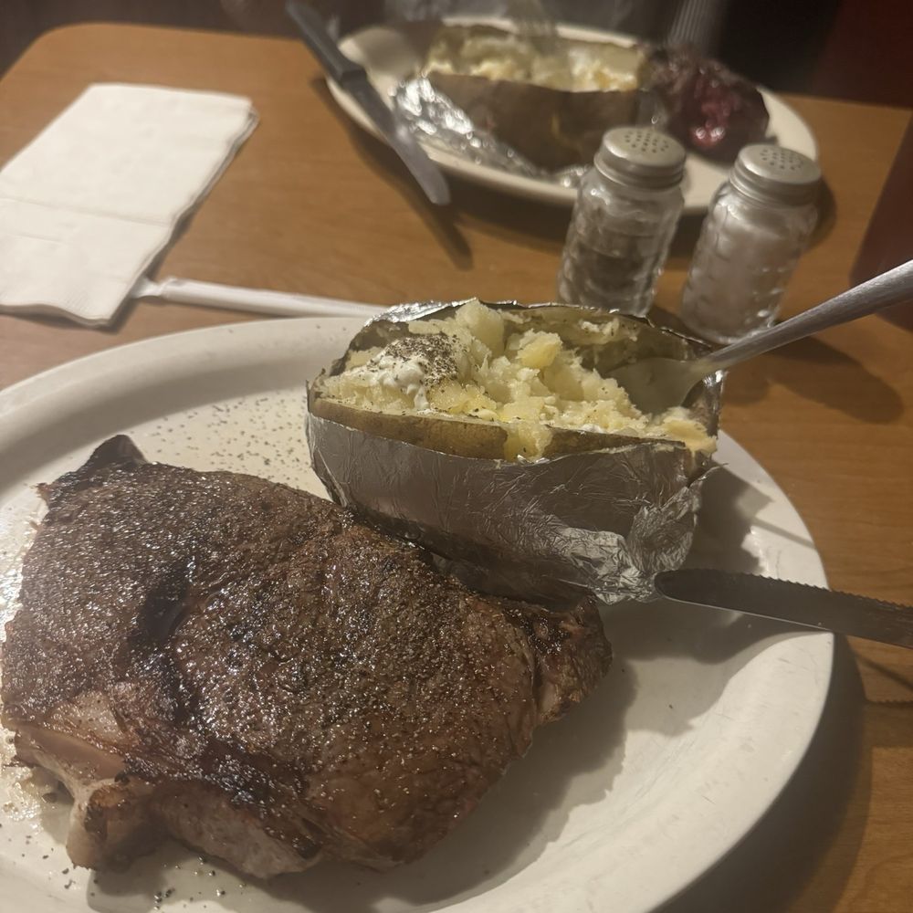 Ribeye and baked potato Ribeye and baked potato