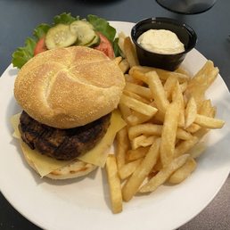 Lamb burger with frites