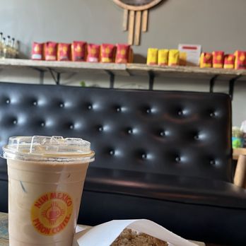 Piñon Coffee House - Oatmeal bar and strawberry coconut latte. - Coffee & Tea Near Me - Albuquerque, New Mexico