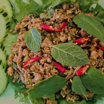 Sap Sap Lao Deli & Cafe - Chicken Larb 5 stars spice level - Laotian Near Me - Seattle, Washington