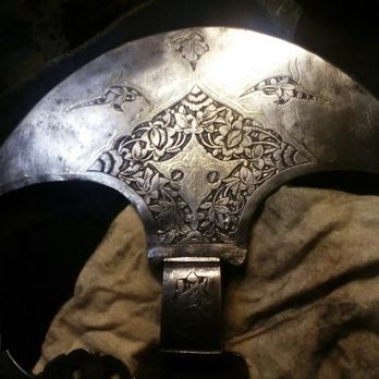 Sam Kutz Silversmith & Artist - Intricately carved and inlaid axe blade. - Art Galleries Near Me - Costa Mesa, California Sam Kutz Silversmith & Artist - Intricately carved and inlaid axe blade. - Art Galleries Near Me - Costa Mesa, California